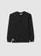 Boys' top in pure black cotton with oversized fit_0