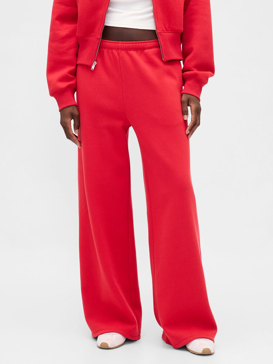 Red Cotton Blend Trousers_1