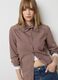 Brown striped cotton-blend shirt with oversized fit_0
