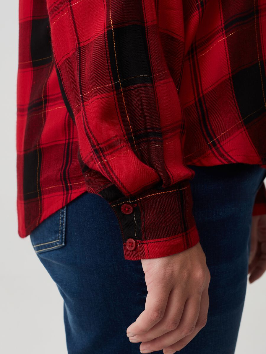 Camicia in flanella check con lurex Curvy_3