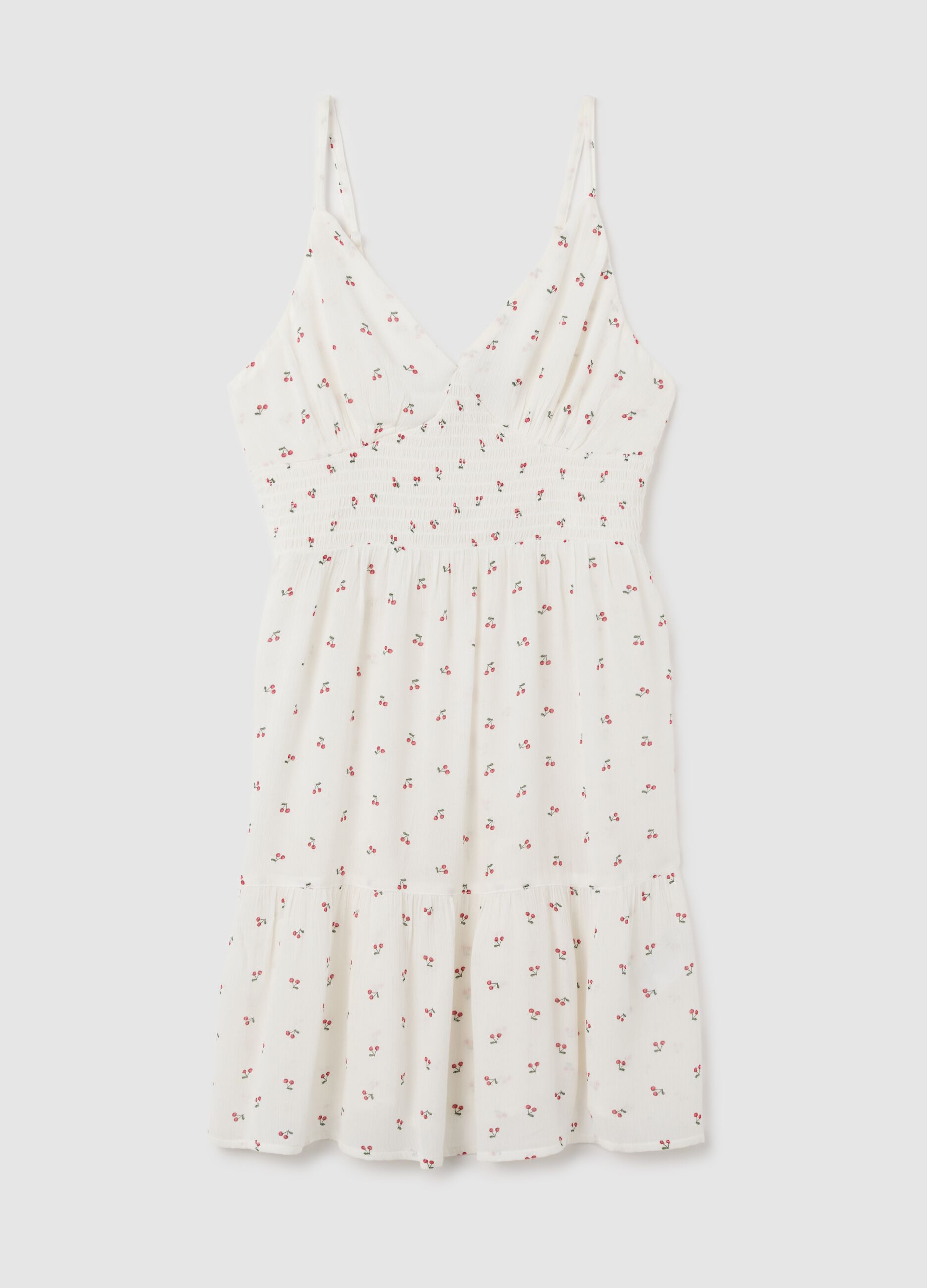 Women's summer dress in pure white viscose