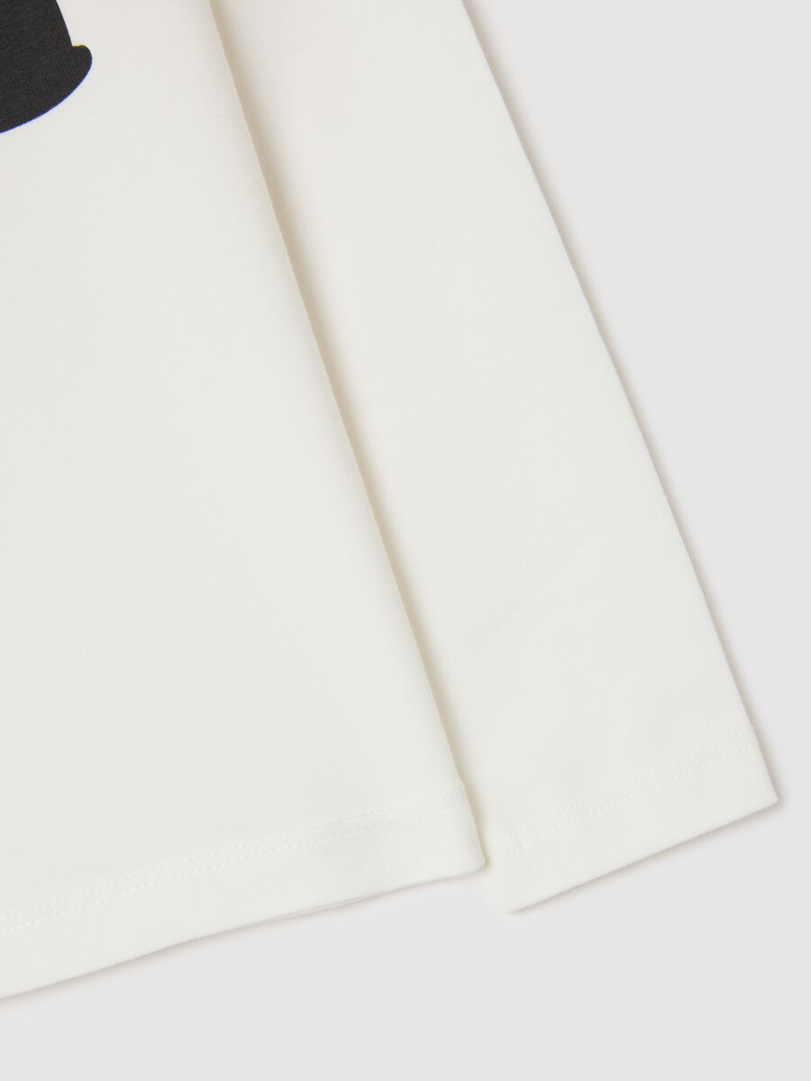 T-shirt da bambina in cotone elasticizzato bianca con stampa_3