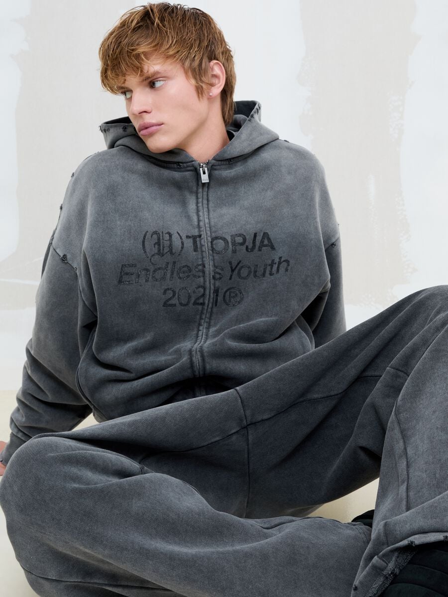 Full-zip Hoodie Sunfaded Grey_1