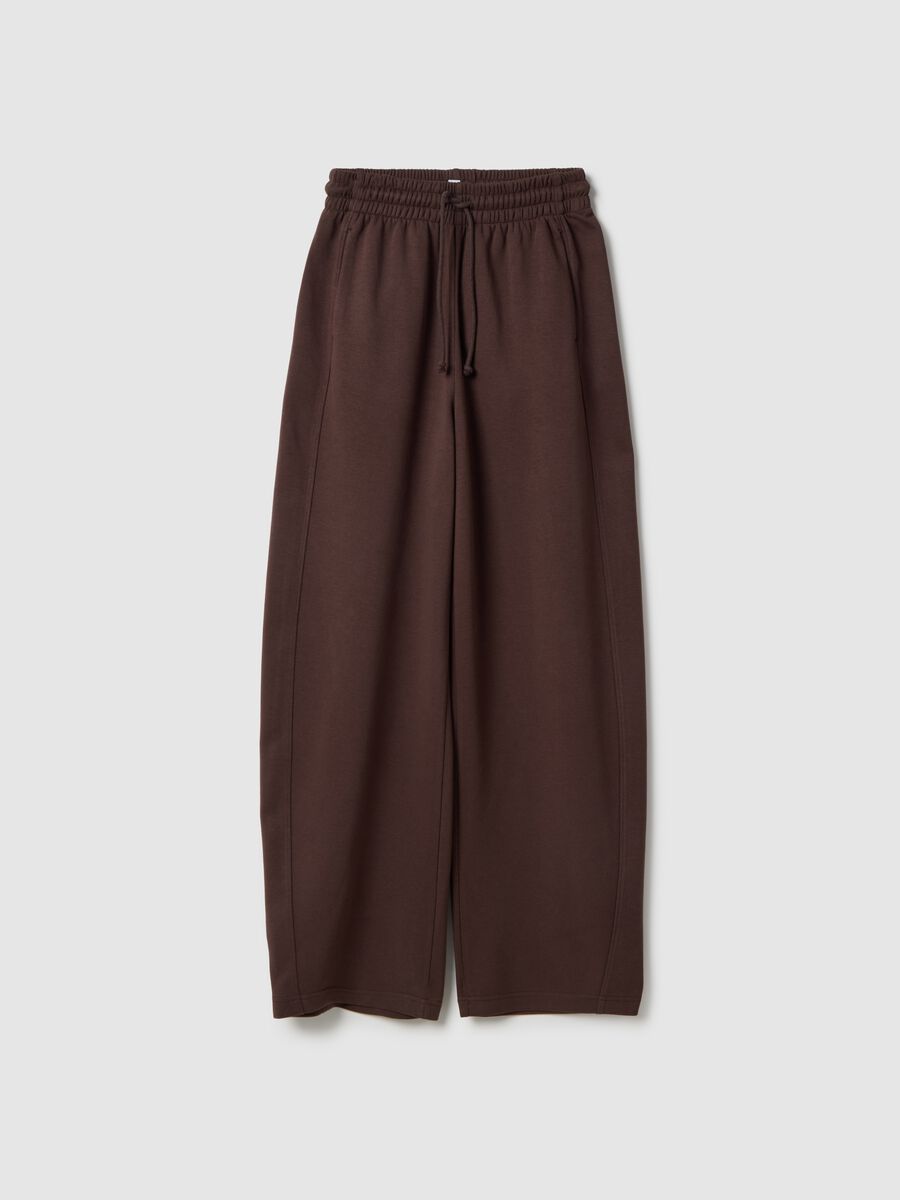 Brown Stretch Cotton Baggy Trousers_4