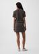 Brown striped pure cotton mini skirt_3