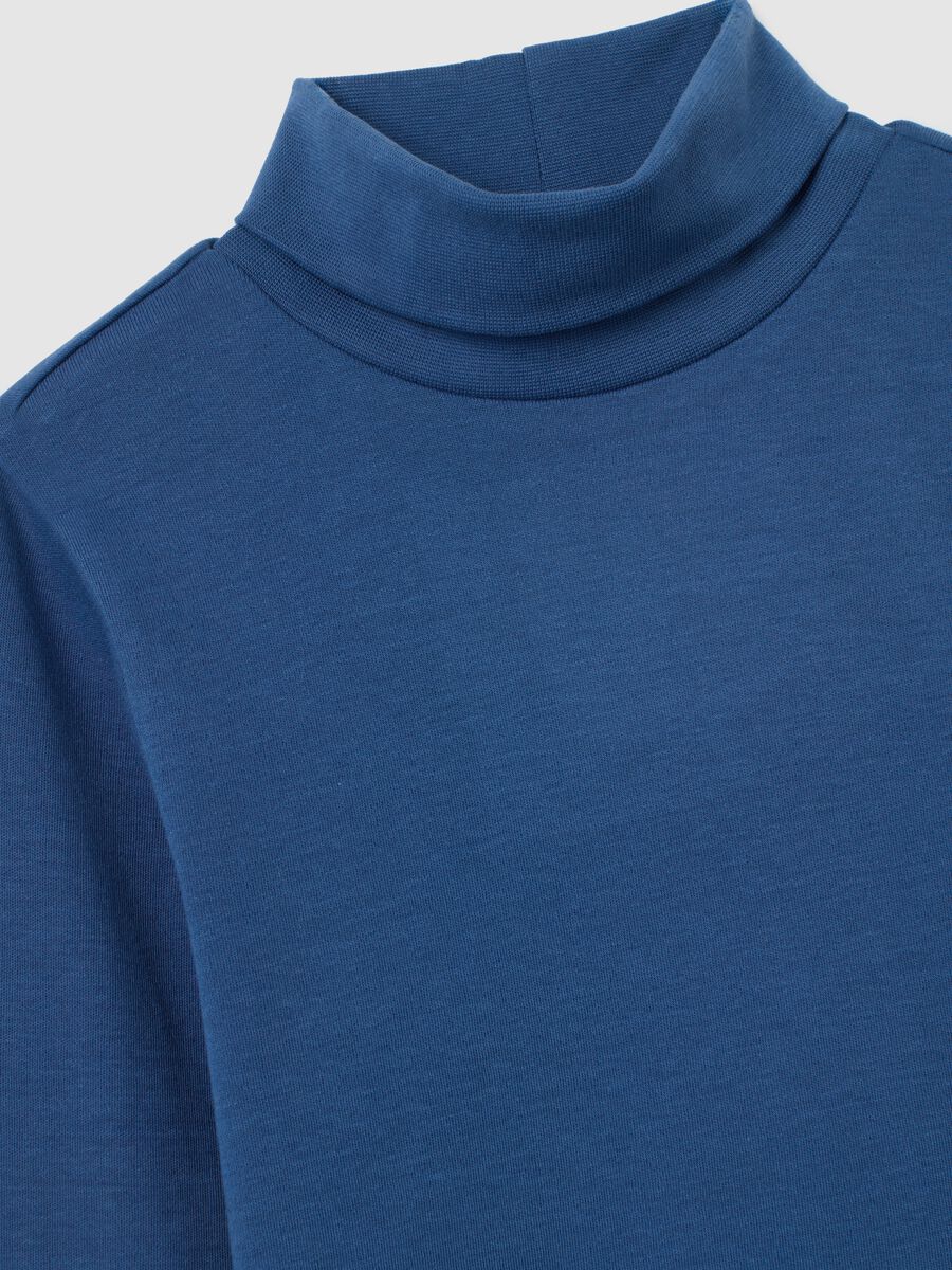 Children's blue turtleneck in pure cotton regular fit_2