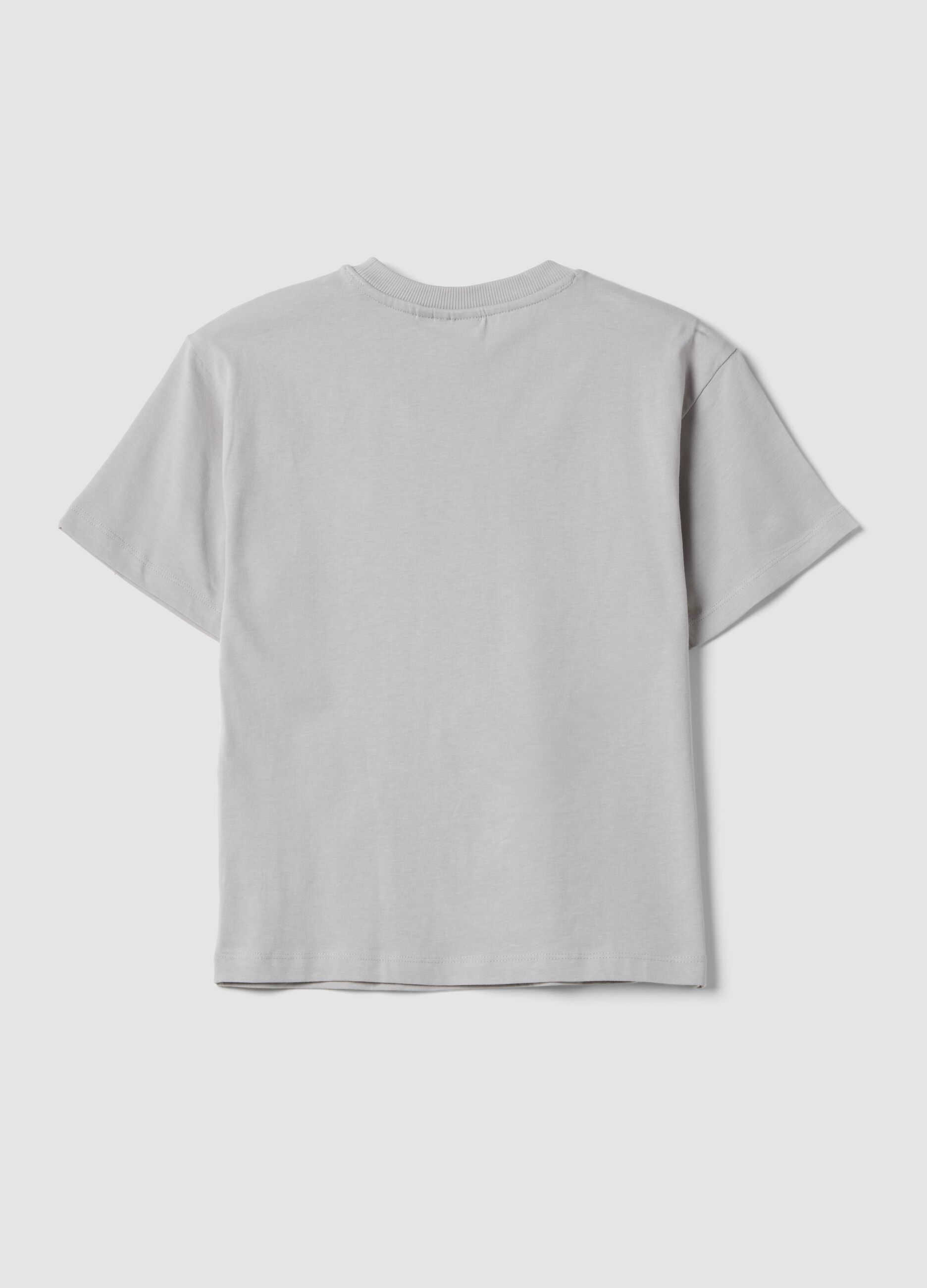 Grey short-sleeve pure cotton T-shirt