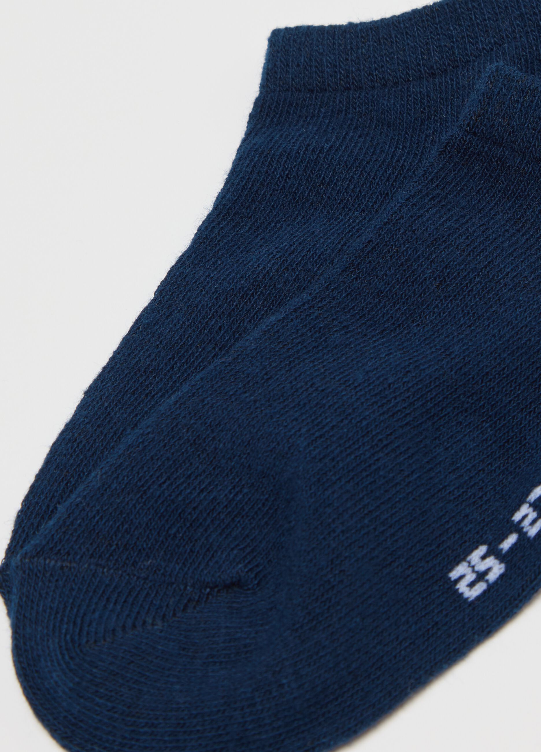 Five-pair pack shoe liners in stretch cotton