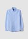 Light blue pure cotton Oxford shirt with French collar, slim fit_0