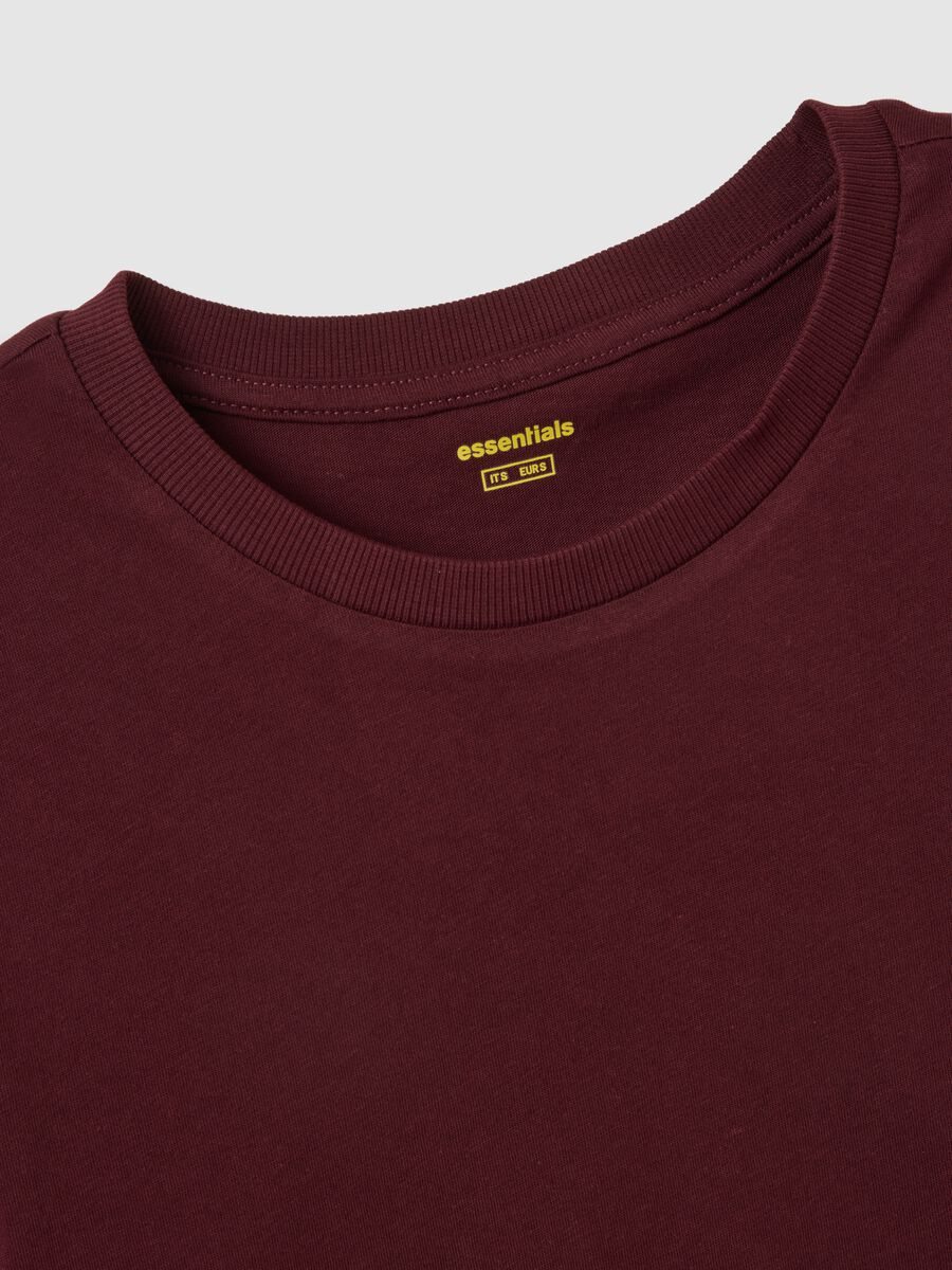 Red pure cotton regular fit T-shirt_5