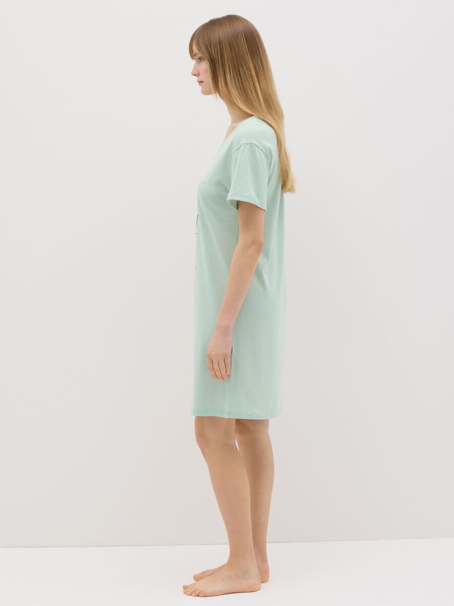 Blue nightdress with geometric print_1