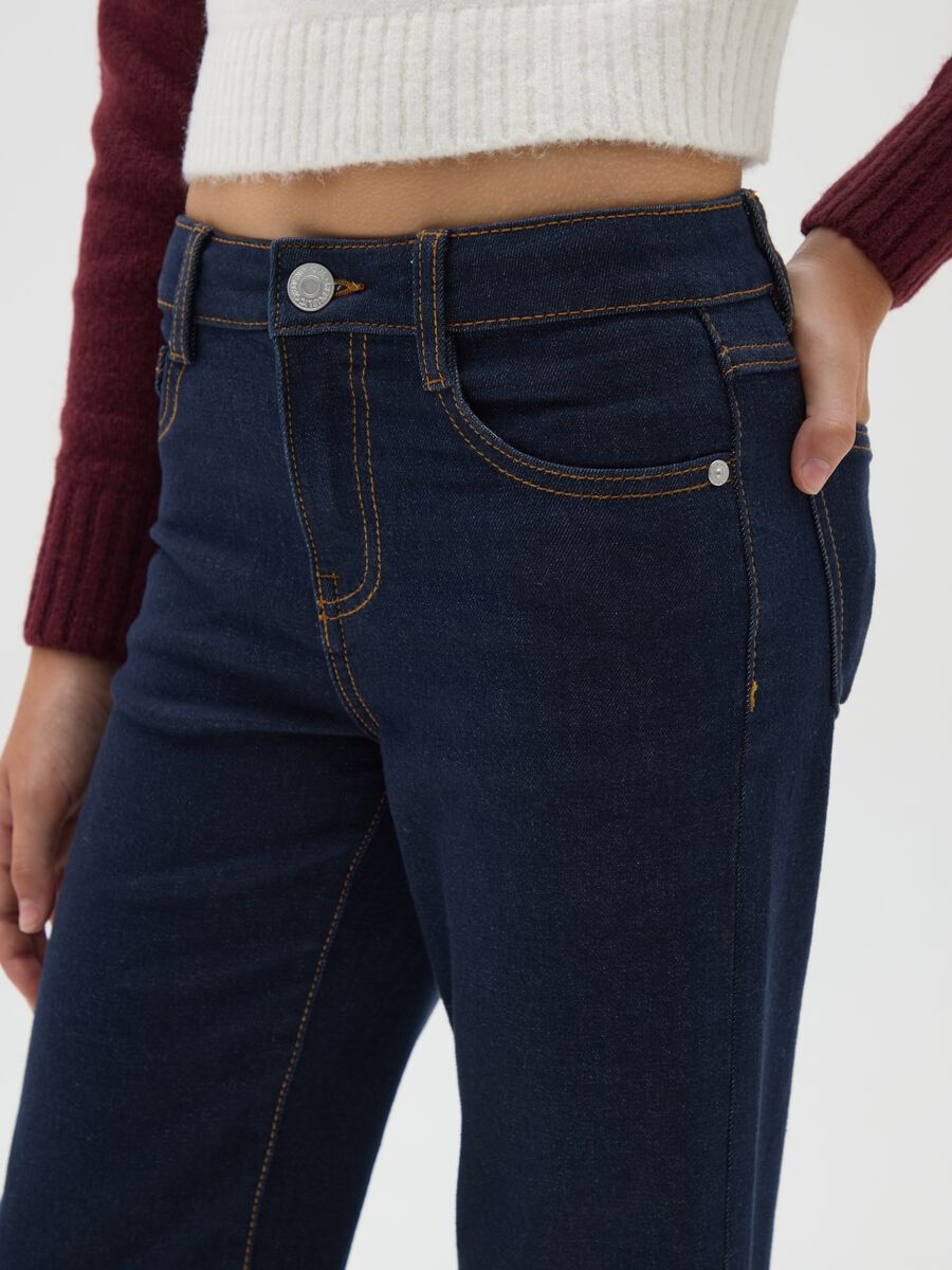 Girls' blue wide leg denim jeans_3