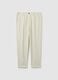 White corduroy chino trousers in pure cotton with regular fit_0