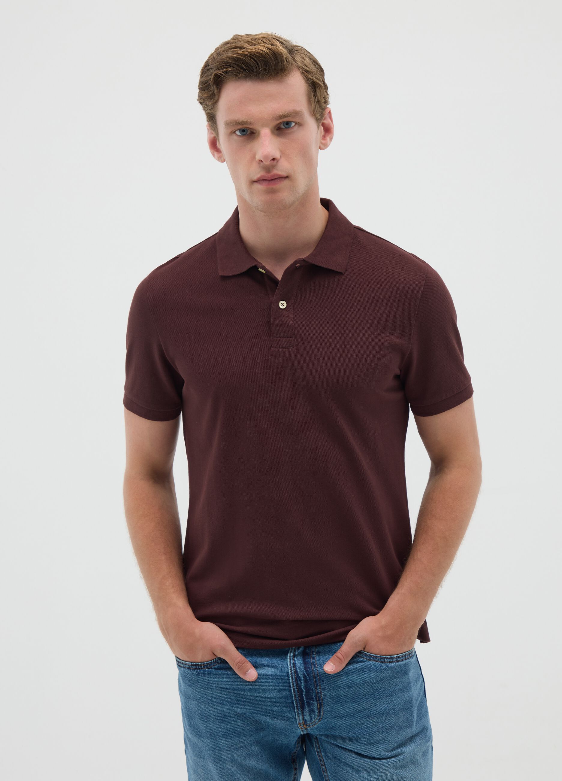 Men's Brown Pure Cotton Regular Fit Polo