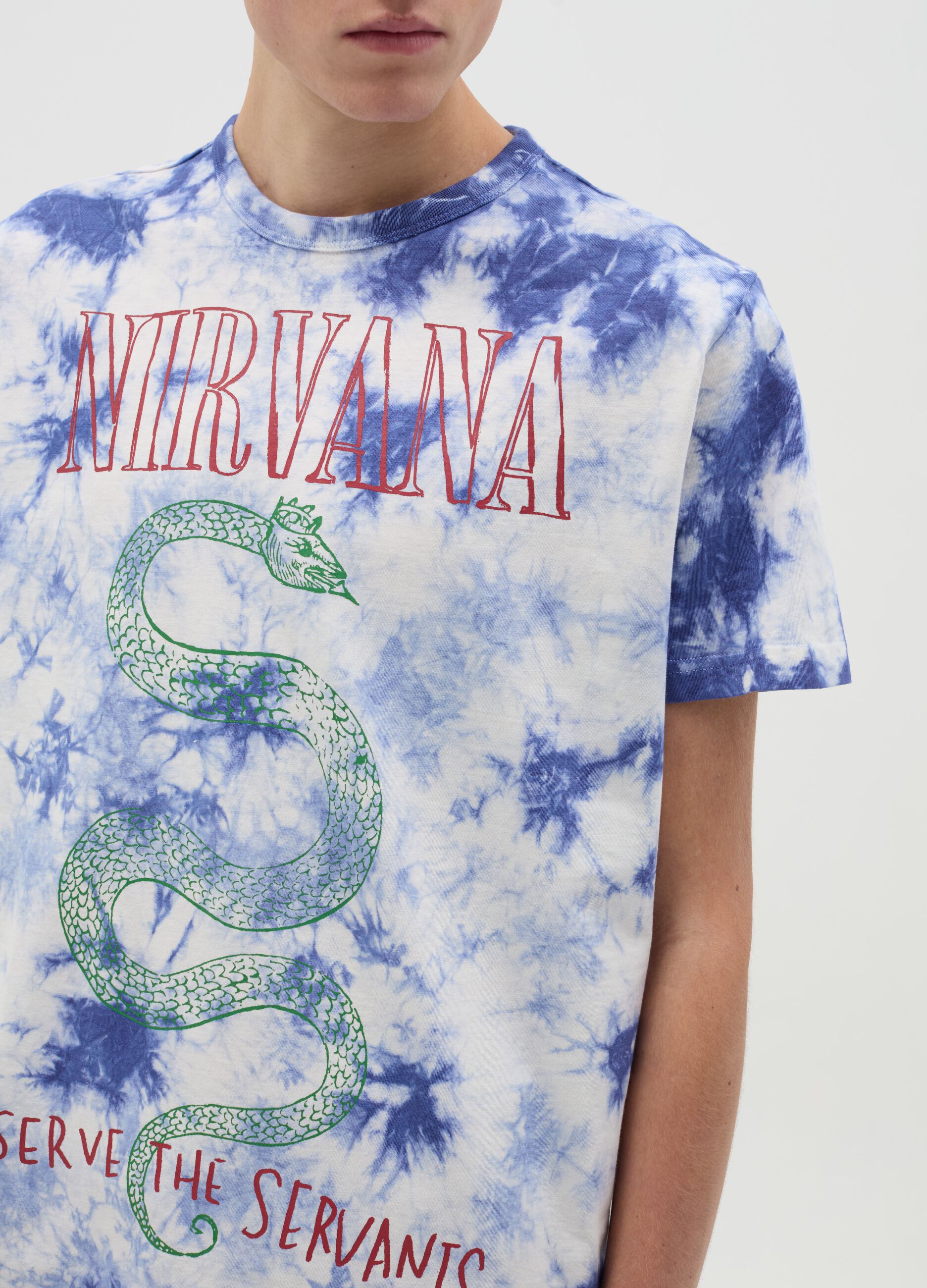 T-shirt Tie Dye stampa Nirvana