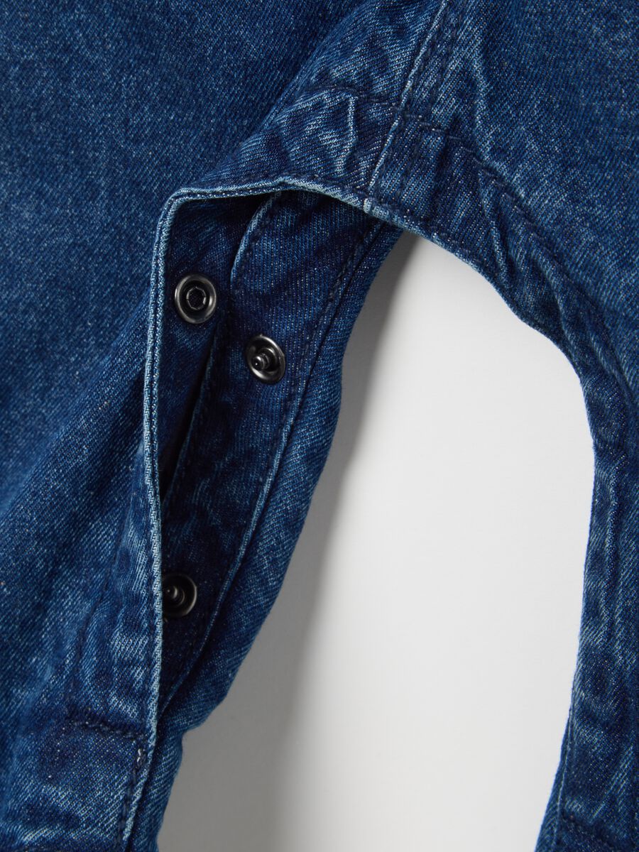 Baby blue cotton dungarees regular fit_3