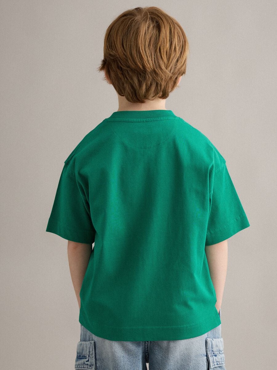 Kid's green pure cotton oversized fit t-shirt_2
