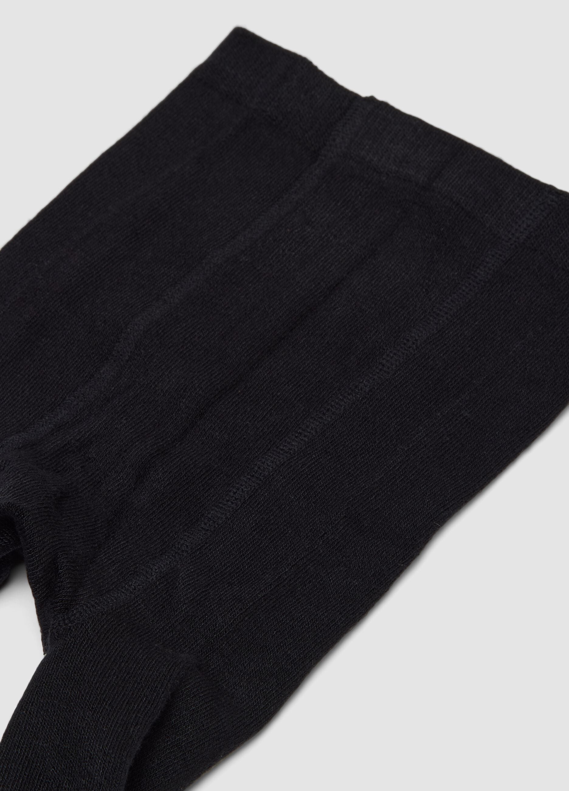 Collant nero in tessuto elasticizzato