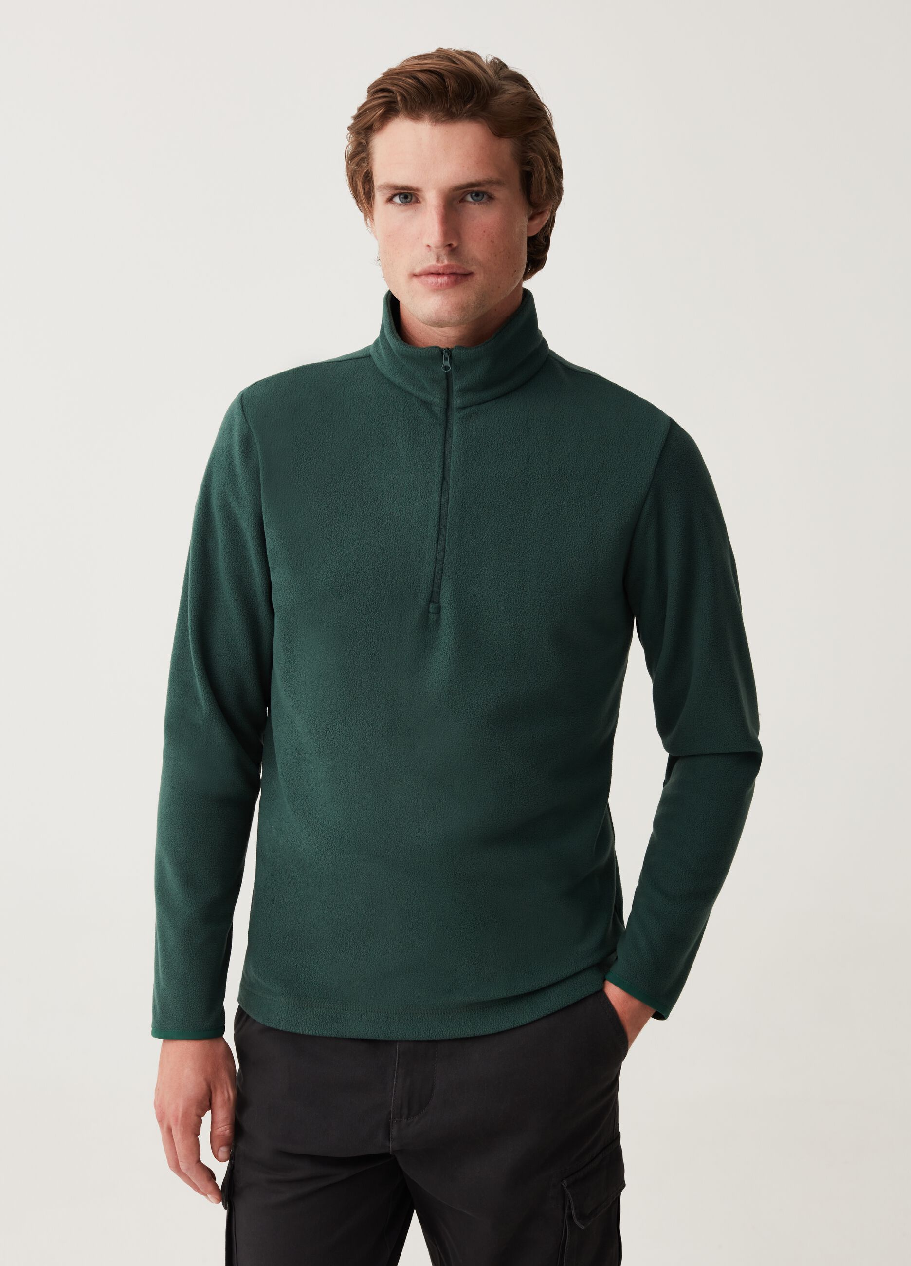 Felpa half zip in pile da Uomo OVS