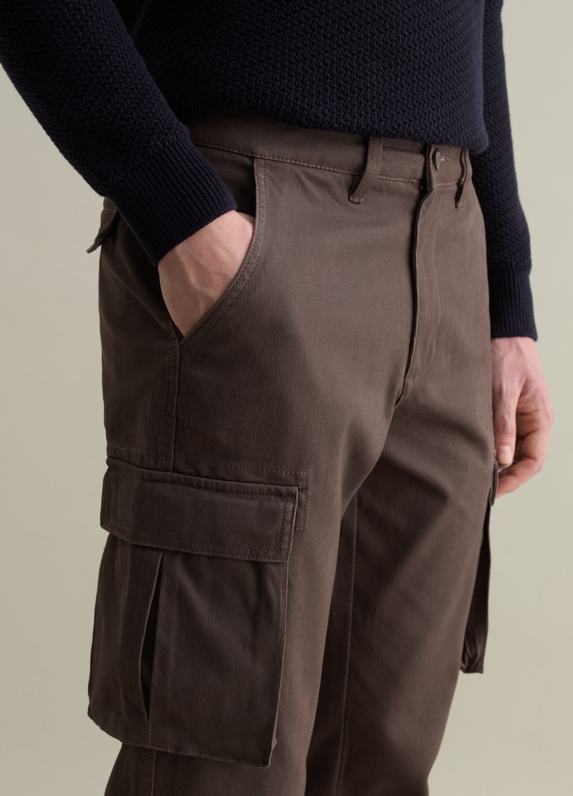 Cargo trousers in piquet