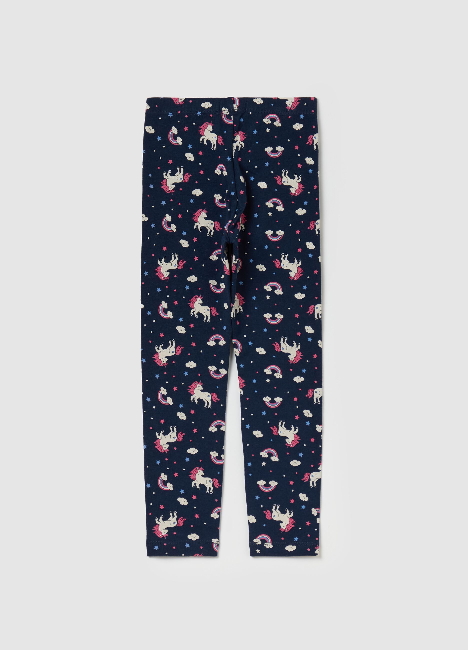 Leggings in cotone stretch con stampa Blu scuro OVS KIDS da Bambina OVS
