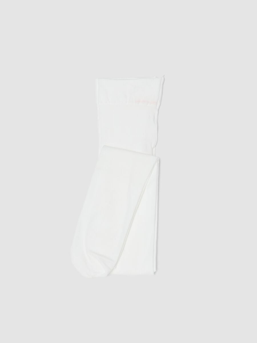 White stretch-fabric tights_0