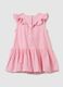 Girls&rsquo; pink regular fit dress in 100% cotton with flounce_1