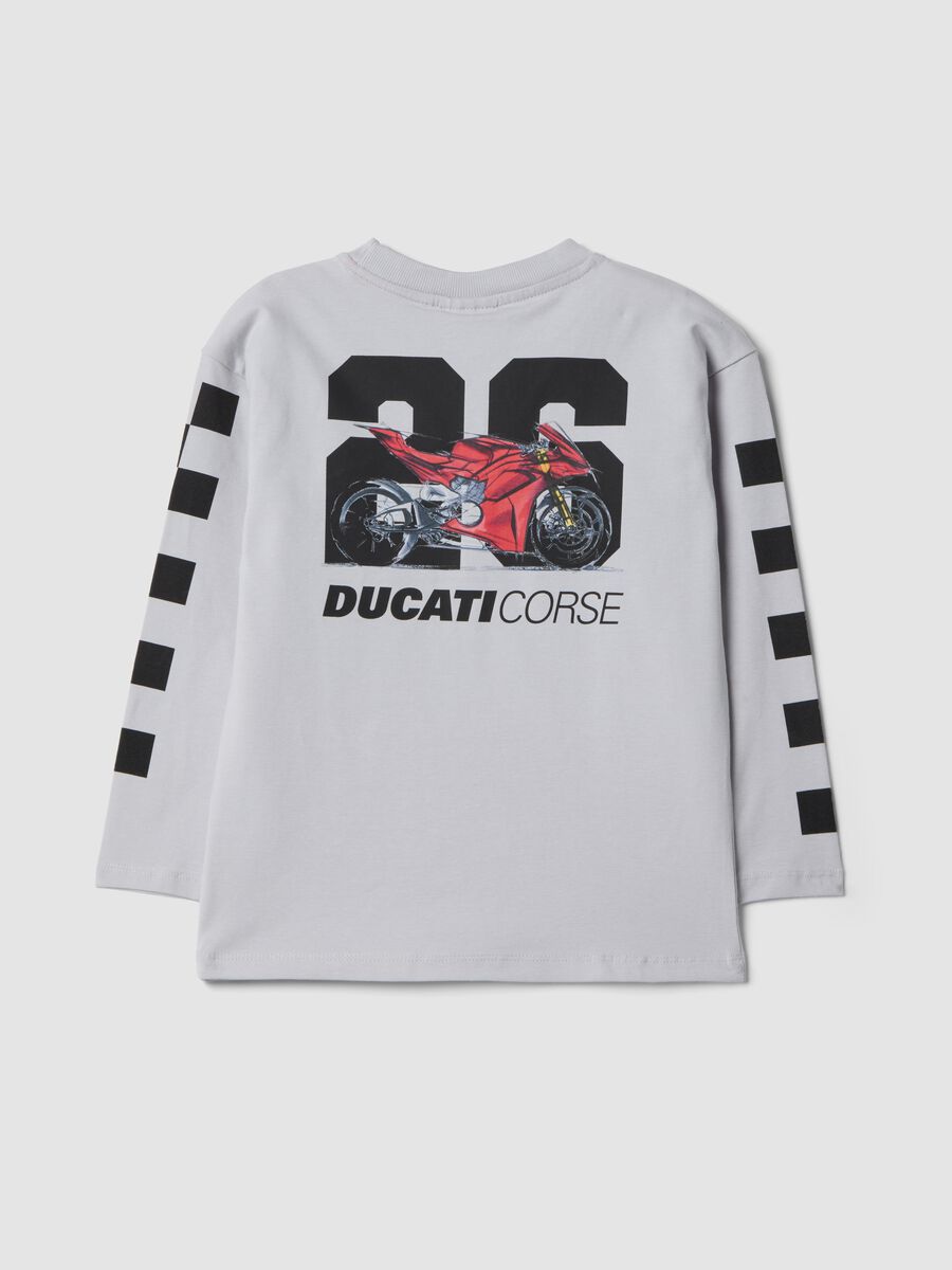 T-shirt grigia in cotone elasticizzato con logo Ducati per bambino_1