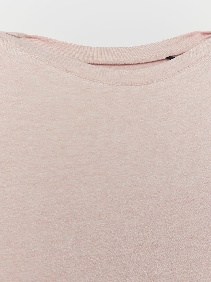 Stretch viscose T-shirt with boat neck_5
