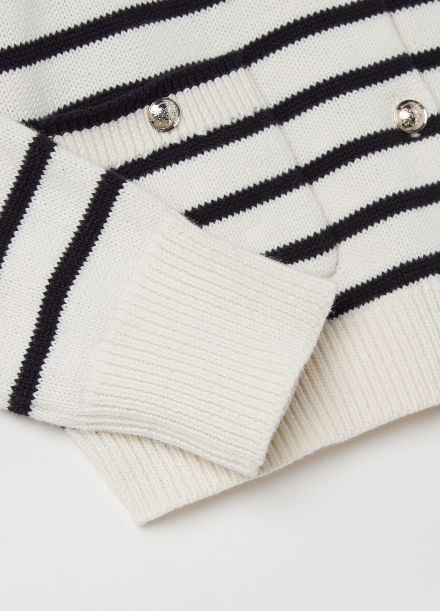 Striped cardigan with gold-coloured buttons