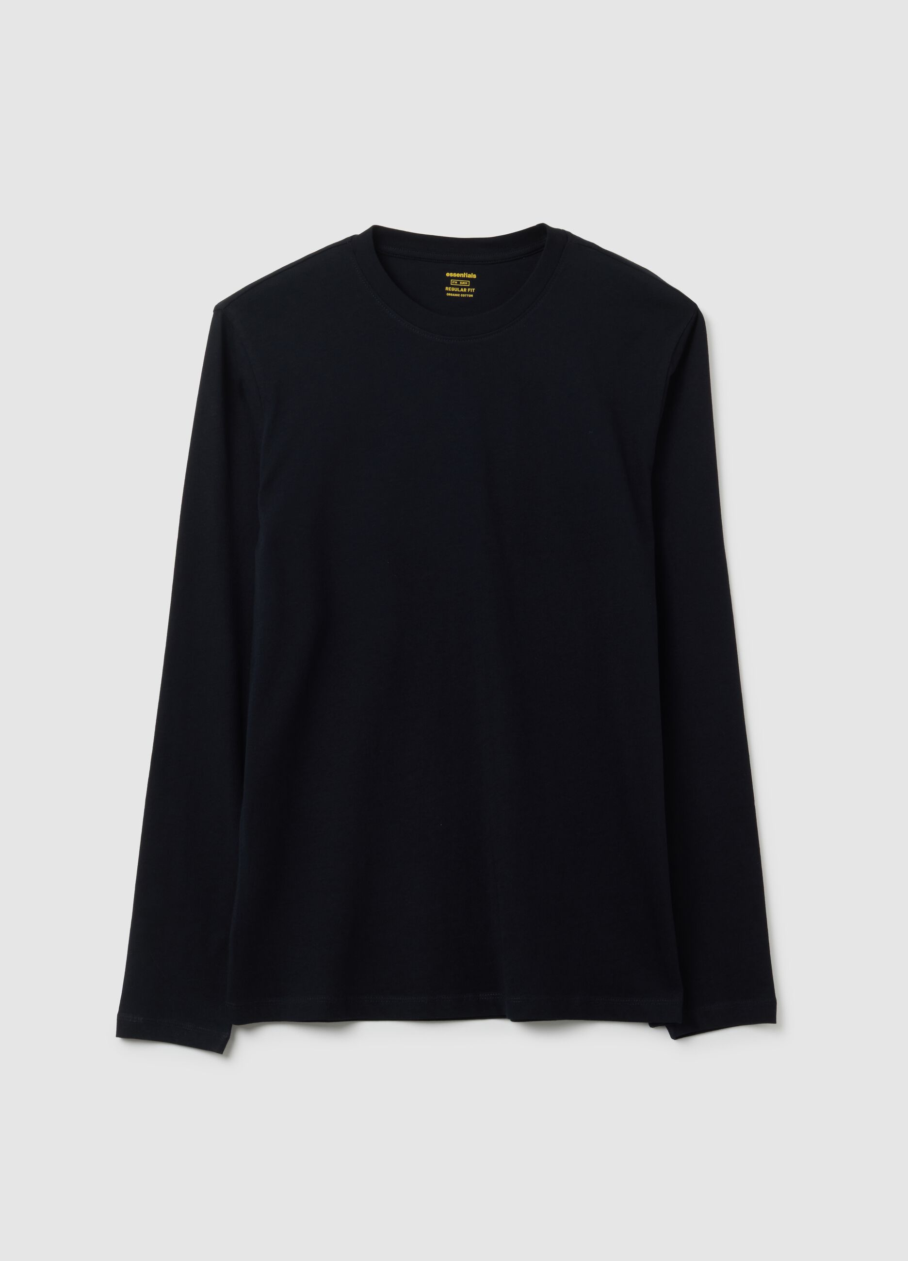 Black long sleeve pure cotton T-shirt