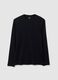 Black long sleeve pure cotton T-shirt_4
