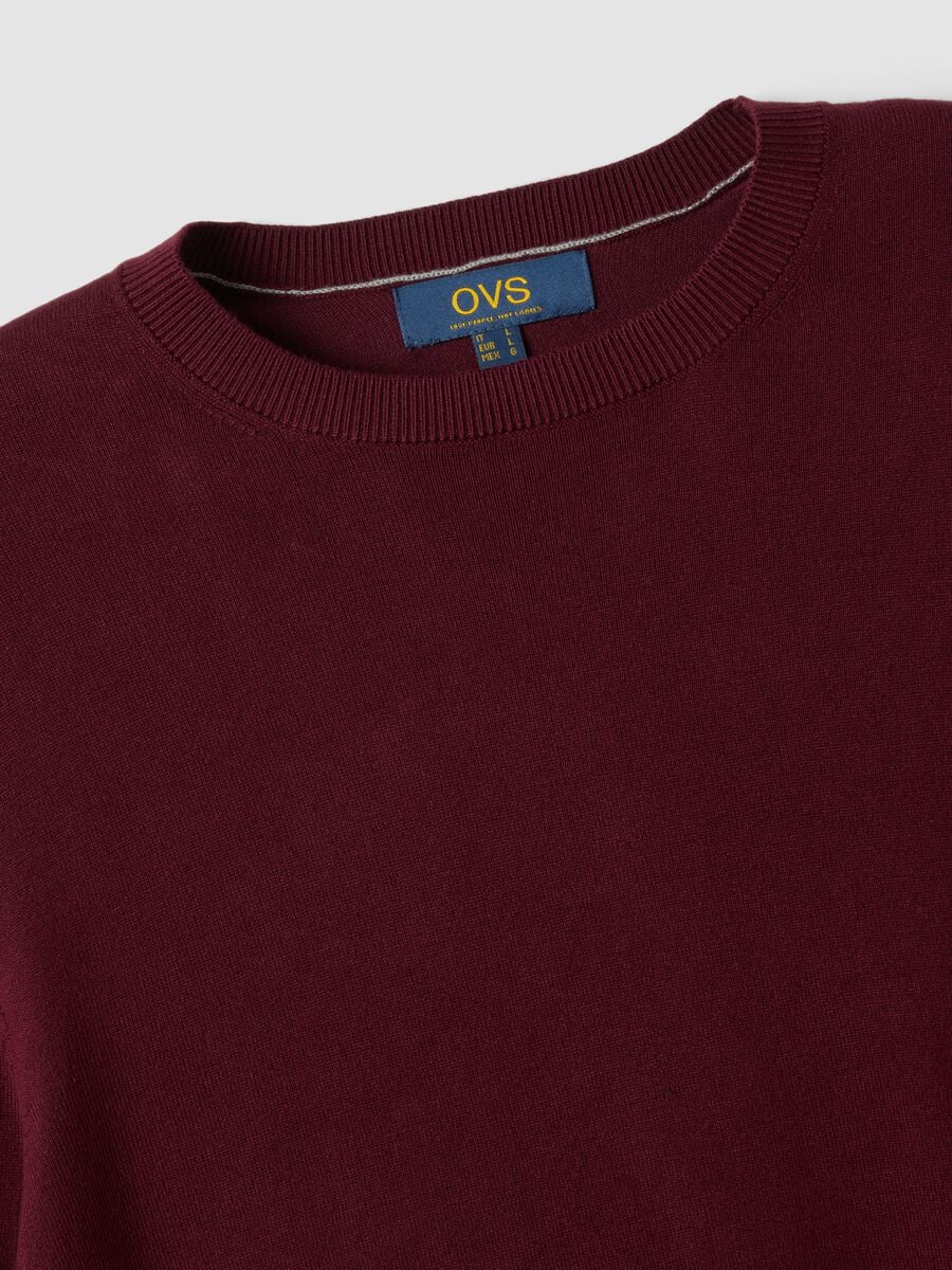 Maglia girocollo rossa in misto viscosa regular fit_1