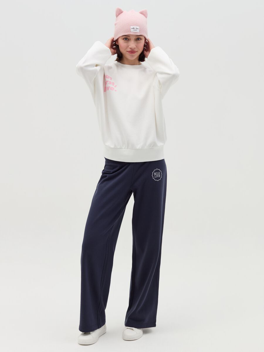 Cropped sweatshirt with round neck_1