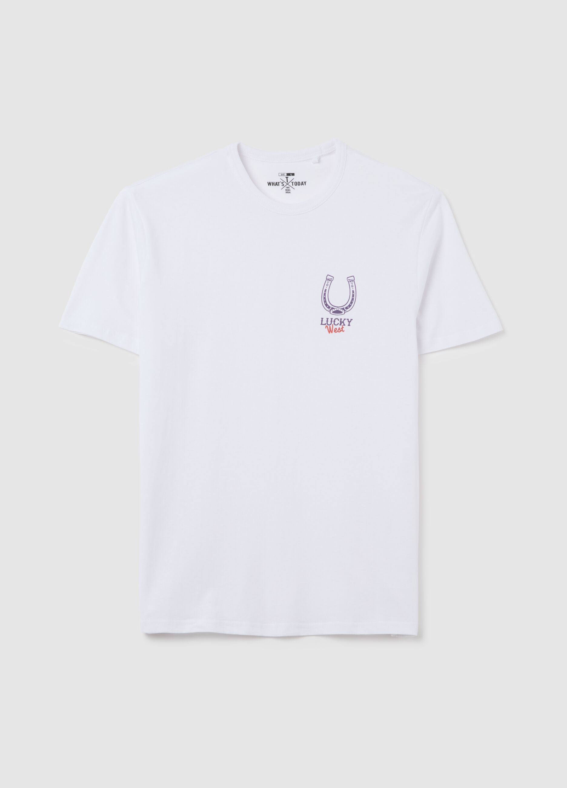White T-shirt with horseshoe print Ovs