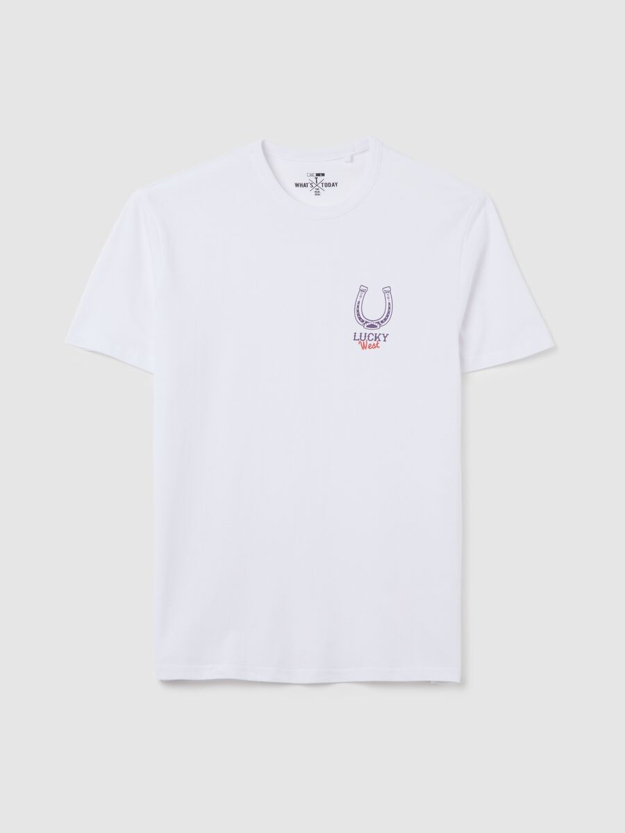White T-shirt with horseshoe print Ovs_4