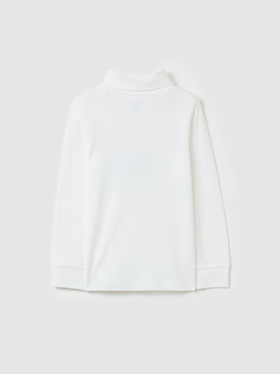 T-shirt with high neck and "Freeride starts now" print_1