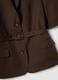 Blazer in misto lyocell e lino marrone regular fit con cintura_5