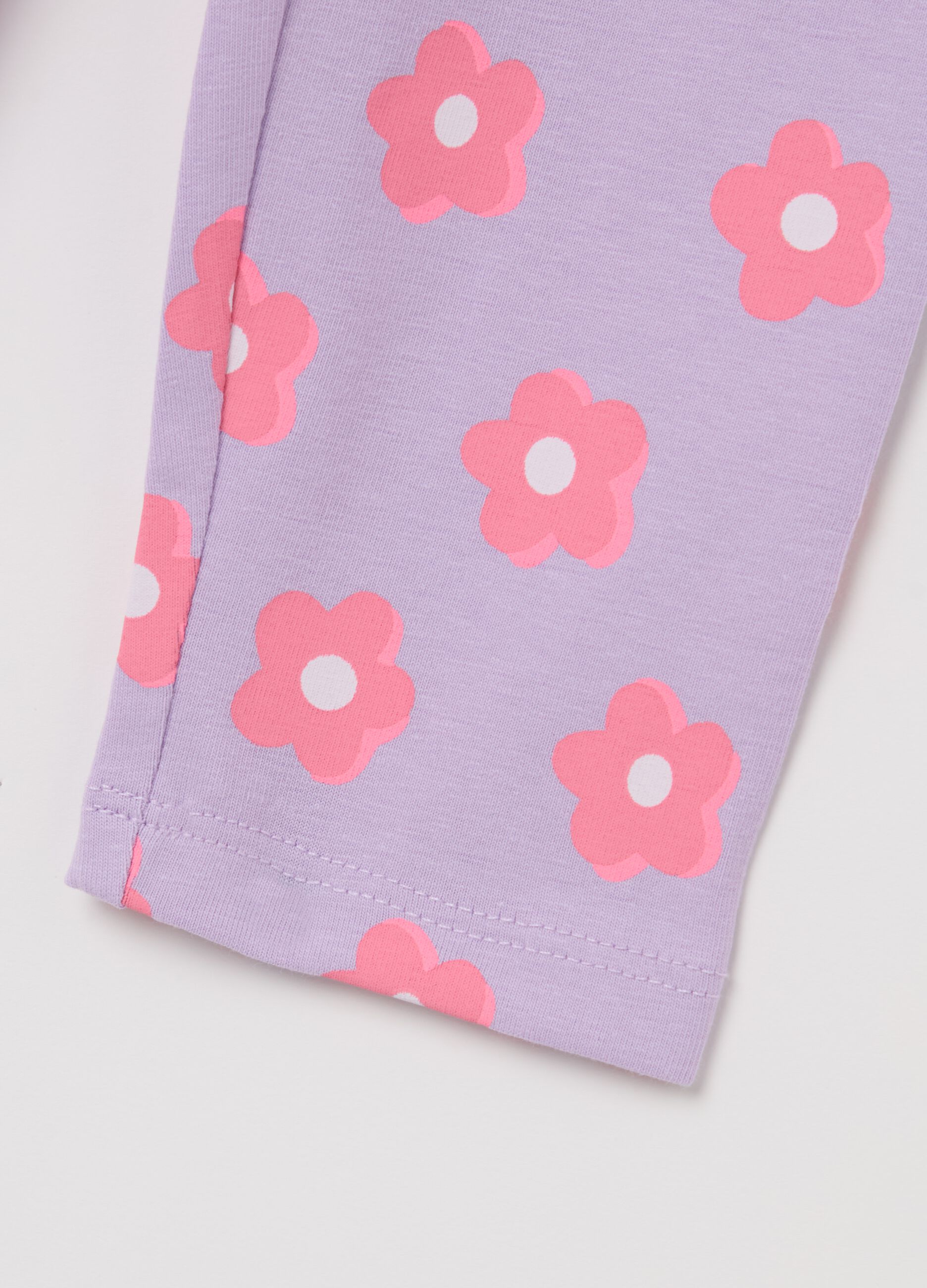 Leggings in cotone stretch con stampa