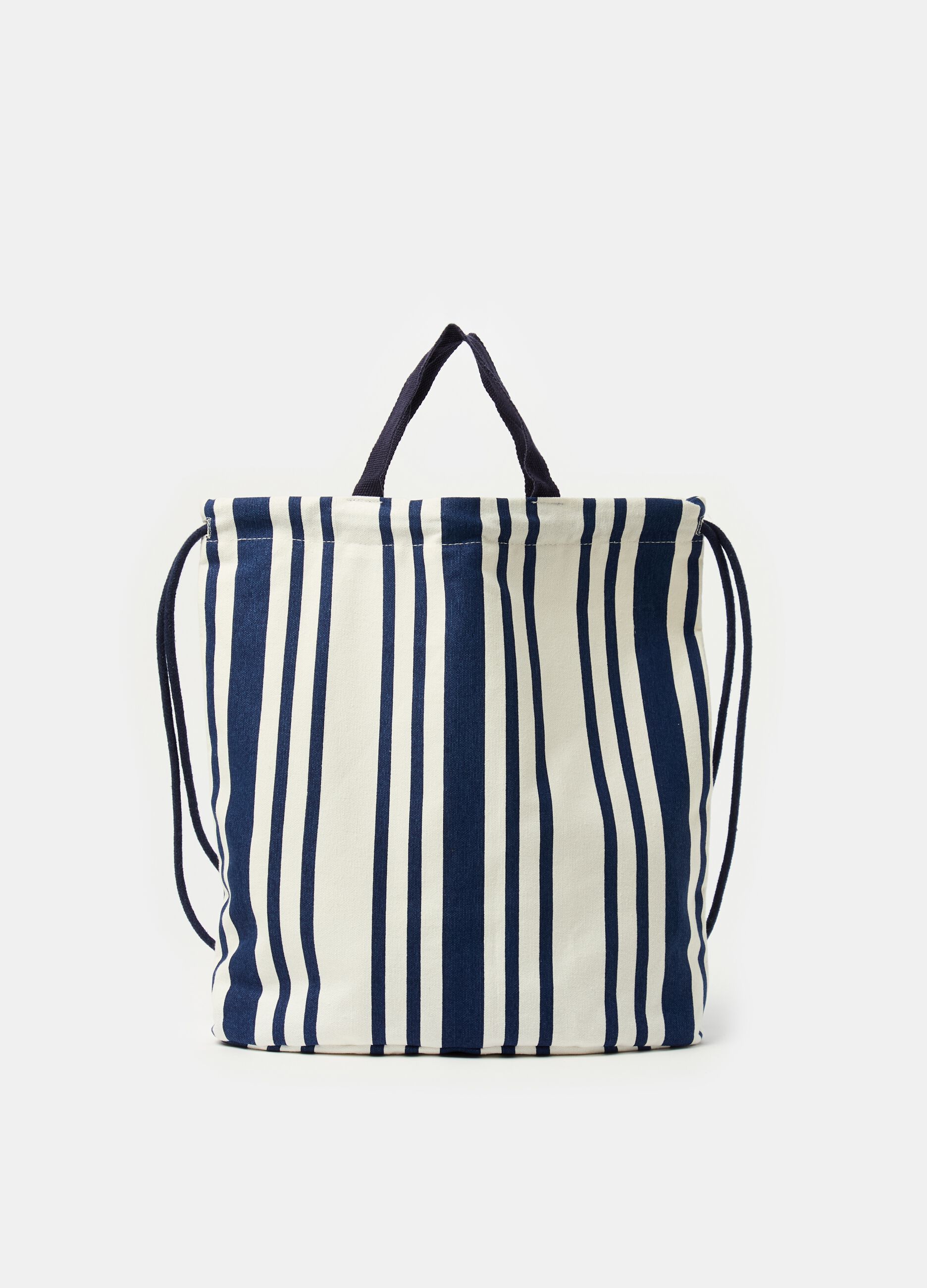 Sack backpack with striped pattern