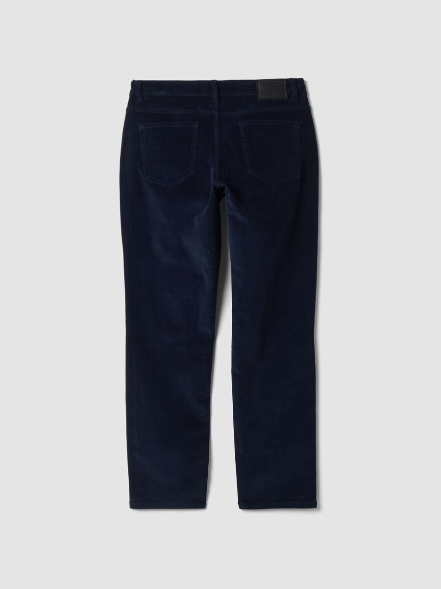 Blue regular-fit stretch cotton corduroy trousers_2