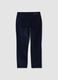 Pantaloni blu in cotone elasticizzato a coste regular fit_2