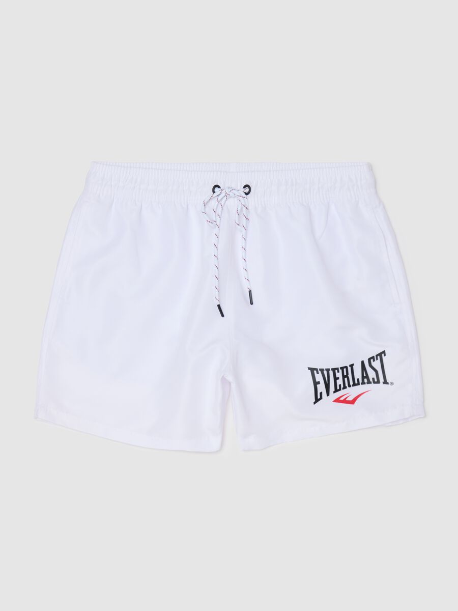 White swimming trunks with logo print_4