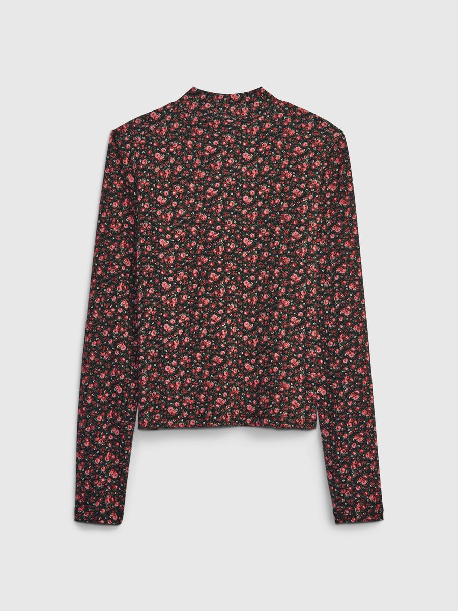 T-shirt mock neck con maniche lunghe_1