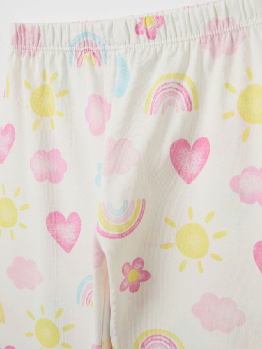Organic cotton pyjamas with sun and hearts print_3