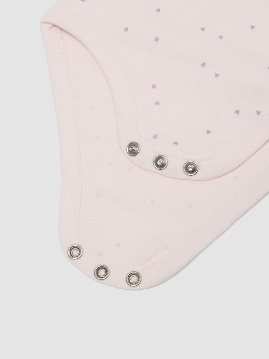 Bipack di body rosa e bianco in cotone organico a maniche corte per bimbe_3