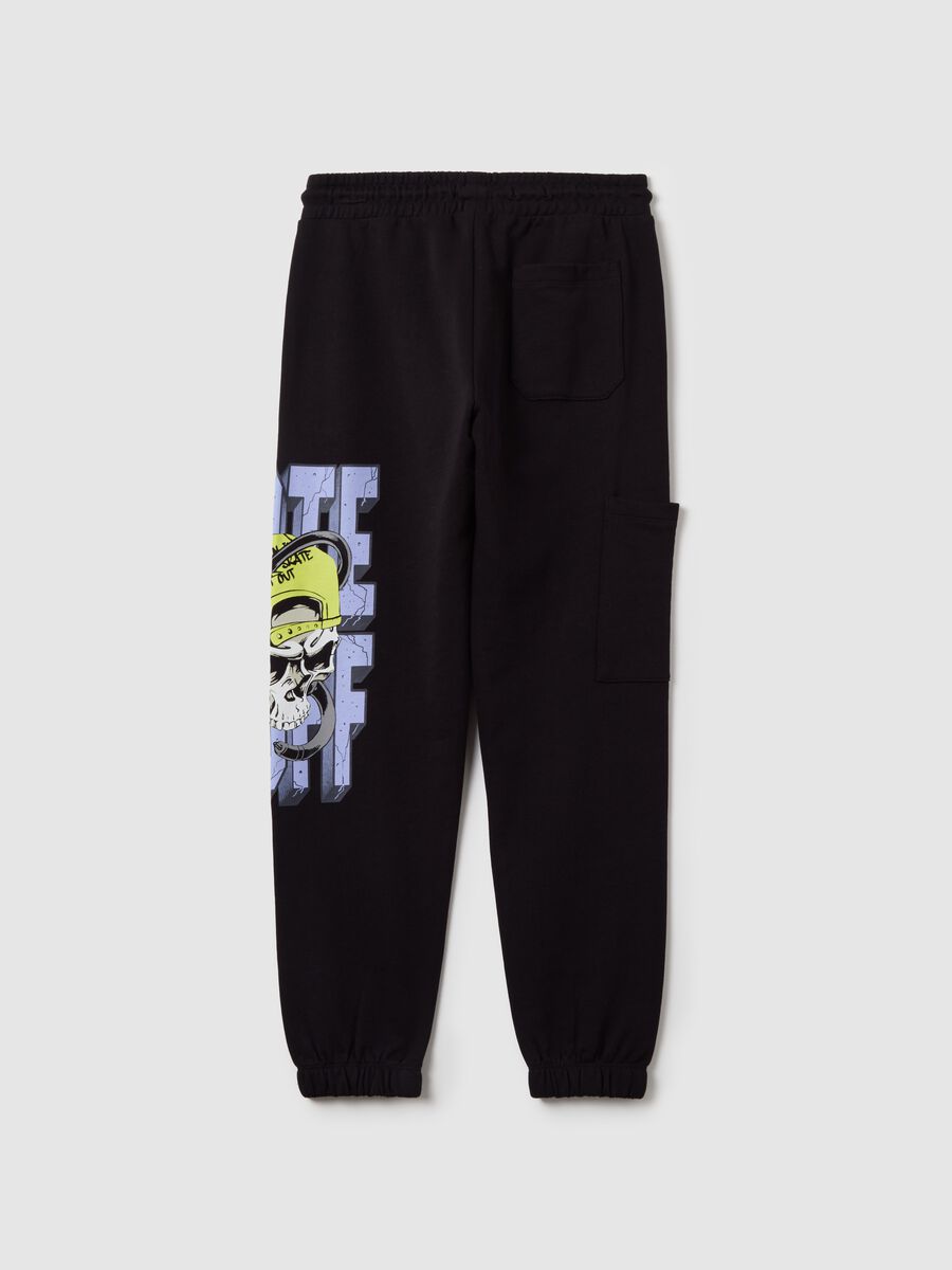 Cotton joggers with drawstring and print_4