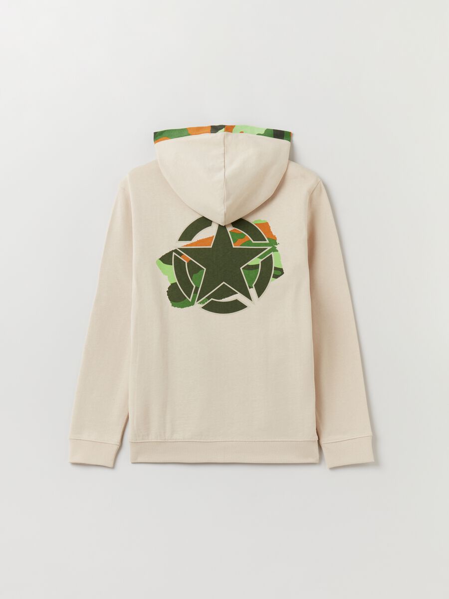 Full-zip sweatshirt with hood print and Jeep embroidery_1