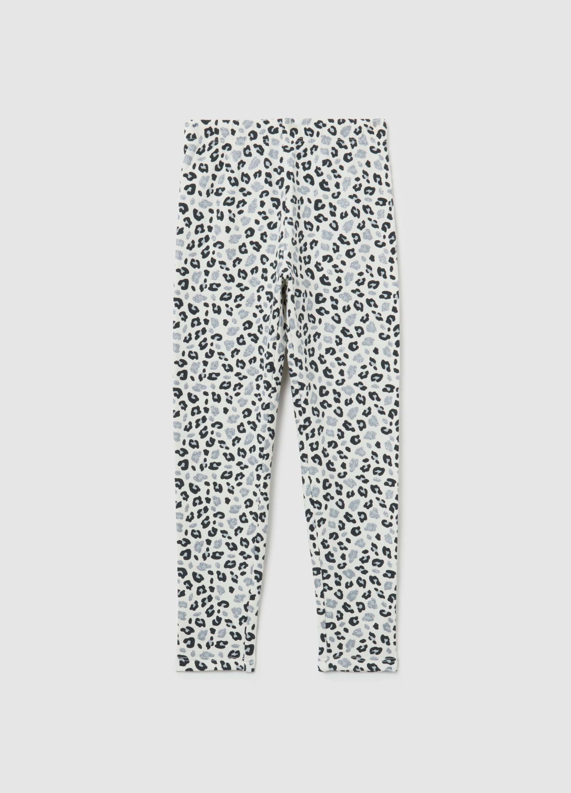 Multicolour cotton skinny leggings for girls