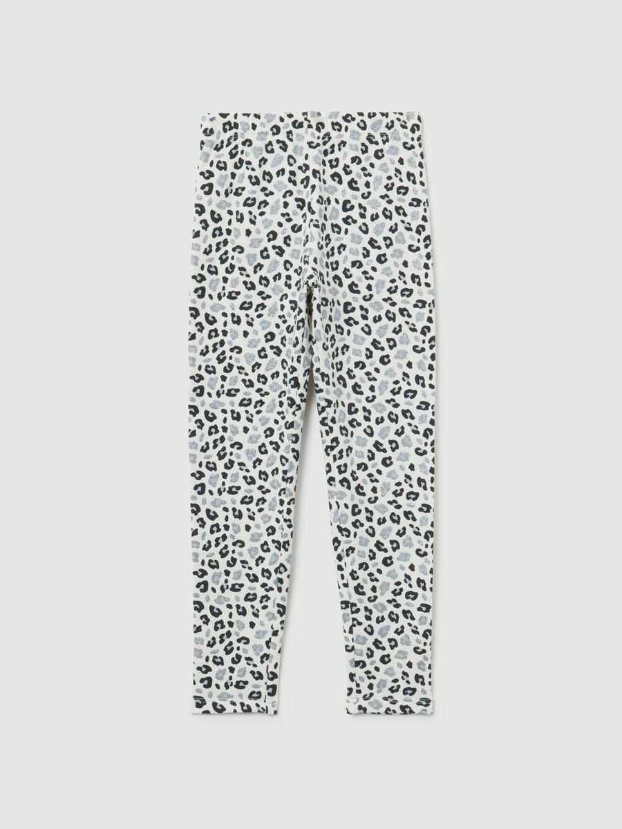 Multicolour cotton skinny leggings for girls_0